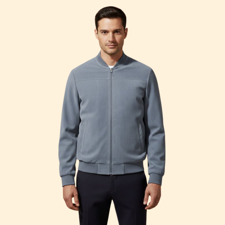 Men’s Bomber Jacket with Zip Front Closure