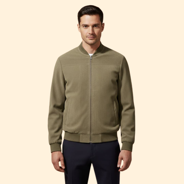 Men’s Bomber Jacket with Zip Front Closure