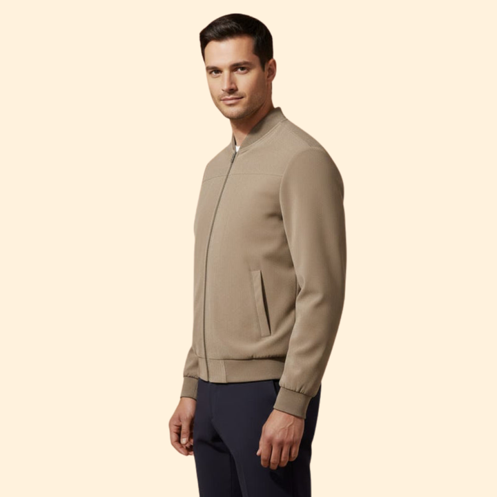 Men’s Bomber Jacket with Zip Front Closure