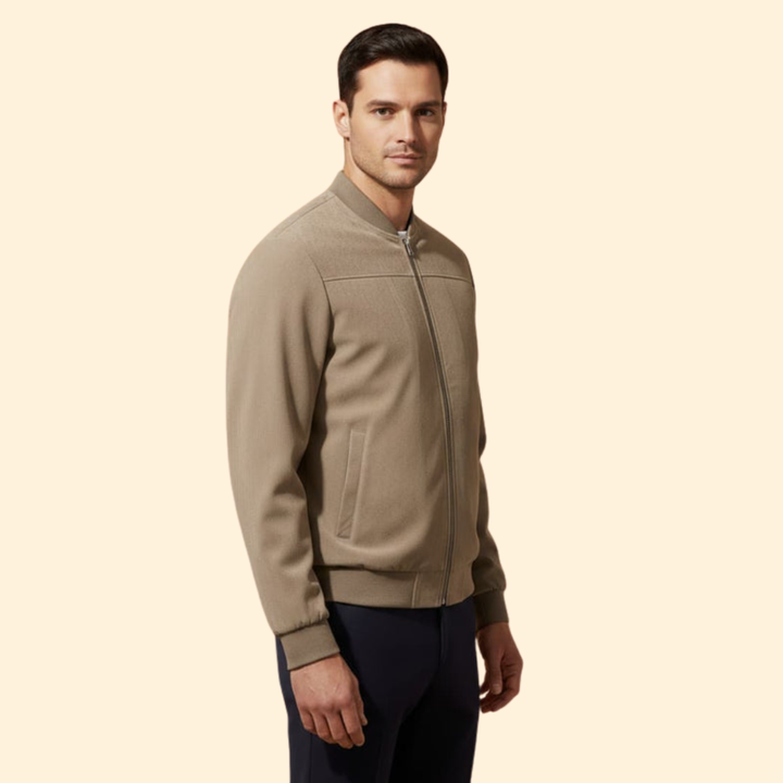 Men’s Bomber Jacket with Zip Front Closure