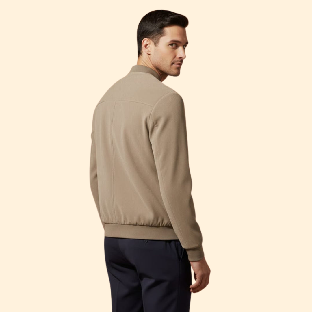 Men’s Bomber Jacket with Zip Front Closure