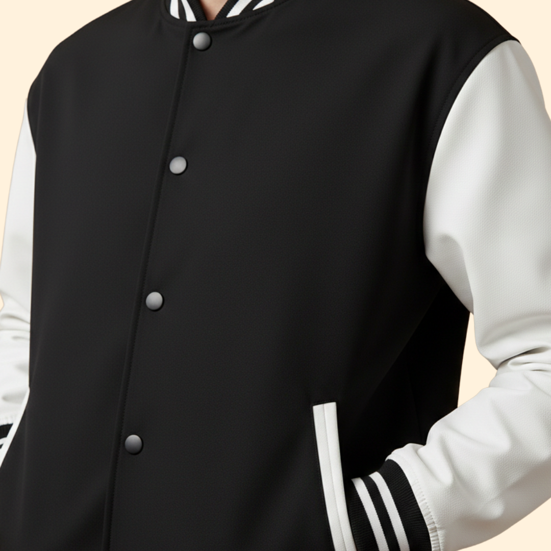 Men’s Bomber Jacket with Snap Button Closure