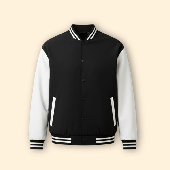 Men’s Bomber Jacket with Snap Button Closure