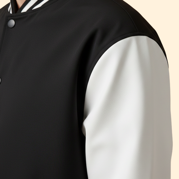 Men’s Bomber Jacket with Snap Button Closure