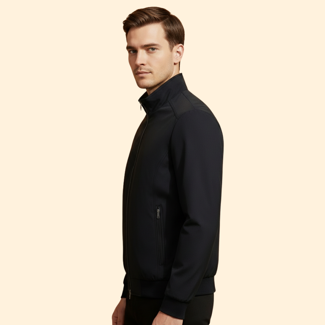 Men’s Bomber Jacket with Stand Collar Design