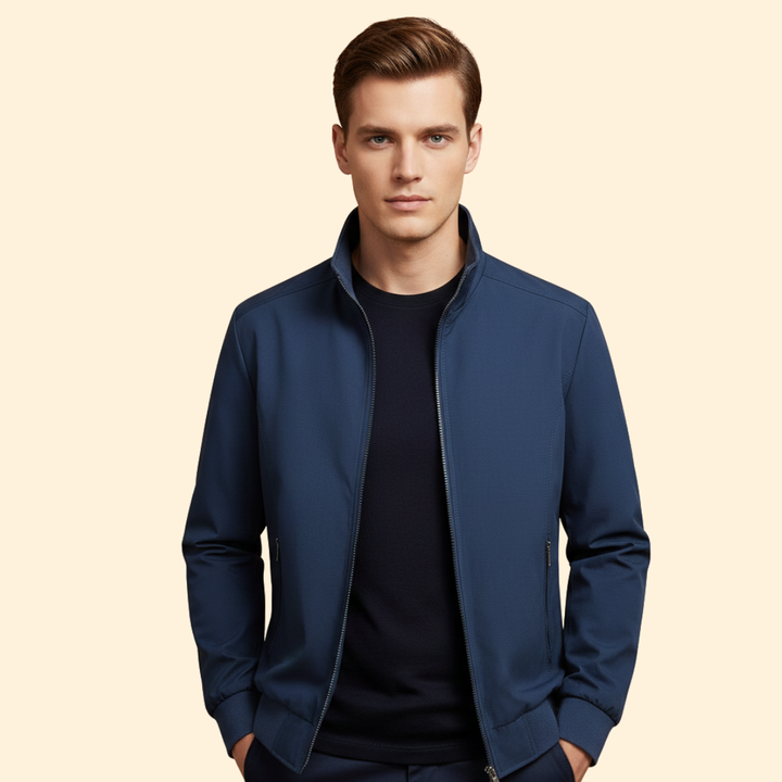 Men’s Bomber Jacket with Stand Collar Design