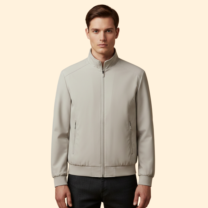 Men’s Bomber Jacket with Stand Collar Design