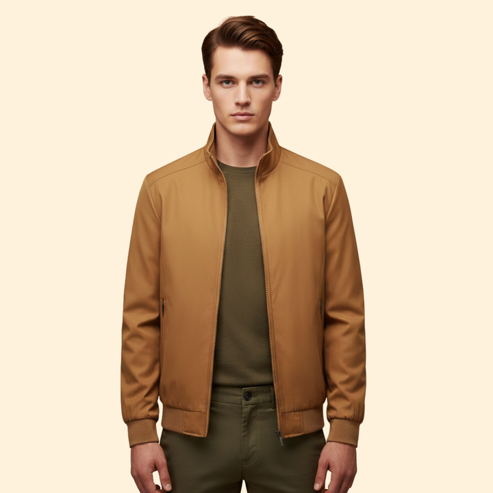 Men’s Bomber Jacket with Stand Collar Design