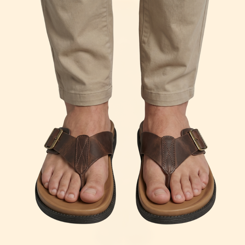 Men's Stitched Strap Sandals with Insole