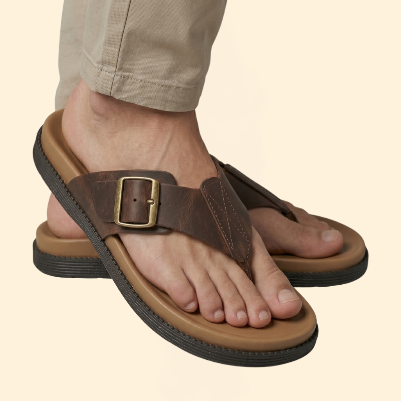 Men's Stitched Strap Sandals with Insole