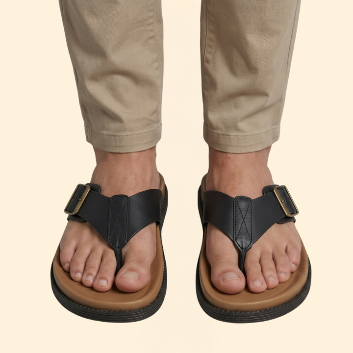 Men's Stitched Strap Sandals with Insole