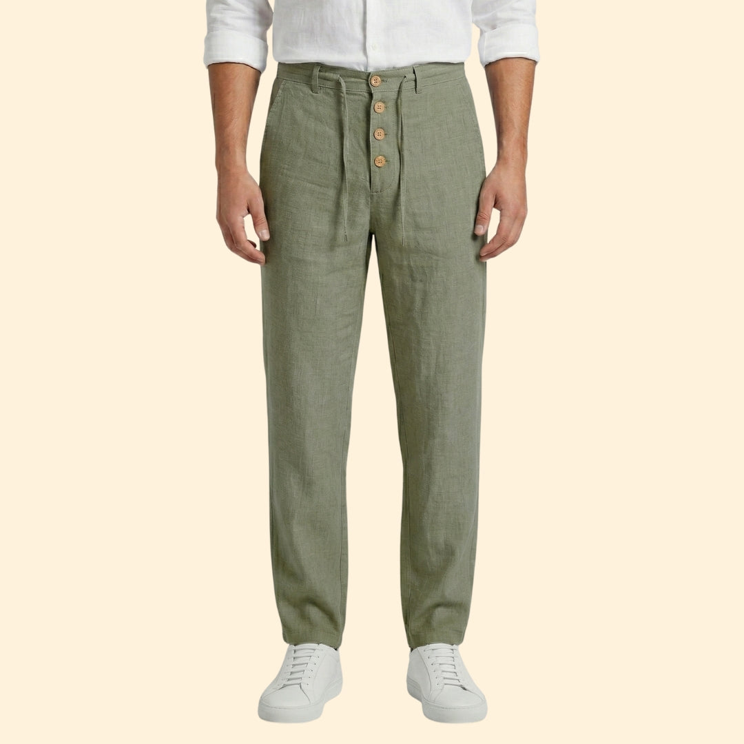 Men’s Straight Leg Pants with Drawstring Waist
