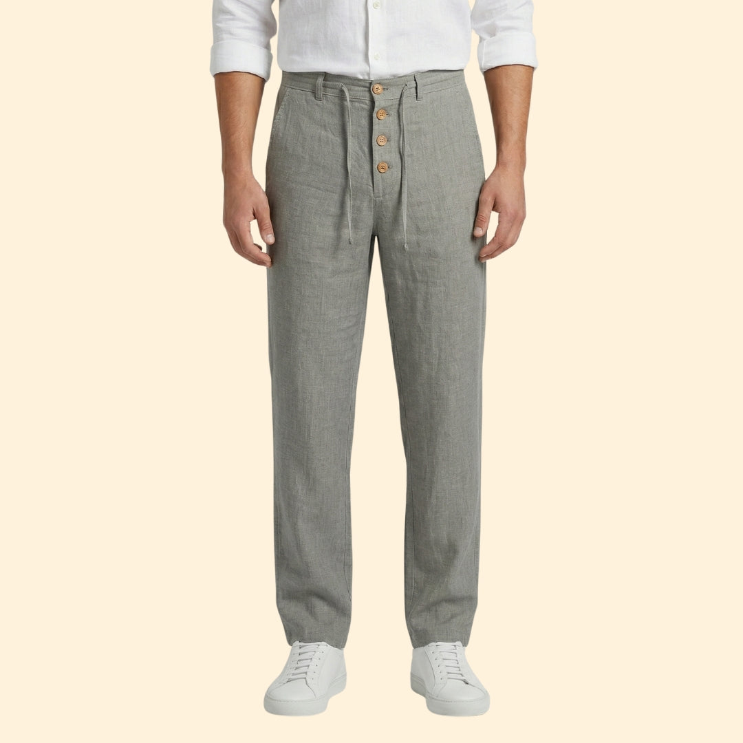 Men’s Straight Leg Pants with Drawstring Waist