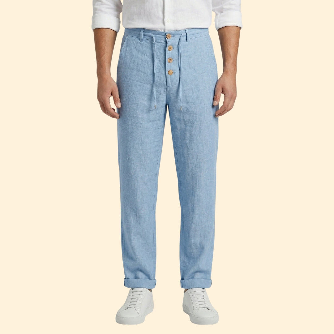 Men’s Straight Leg Pants with Drawstring Waist