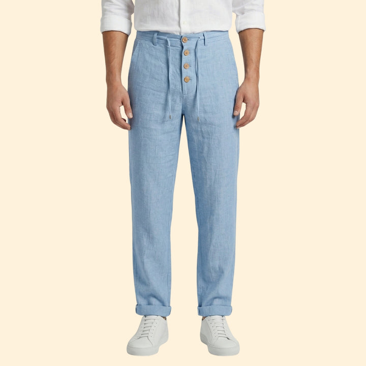 Men’s Straight Leg Pants with Drawstring Waist