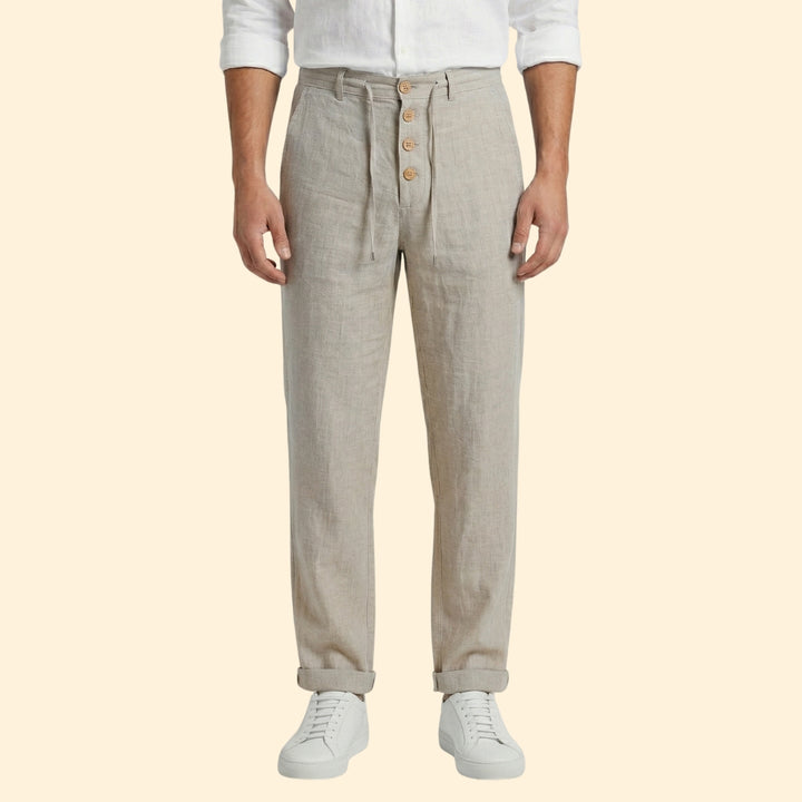 Men’s Straight Leg Pants with Drawstring Waist