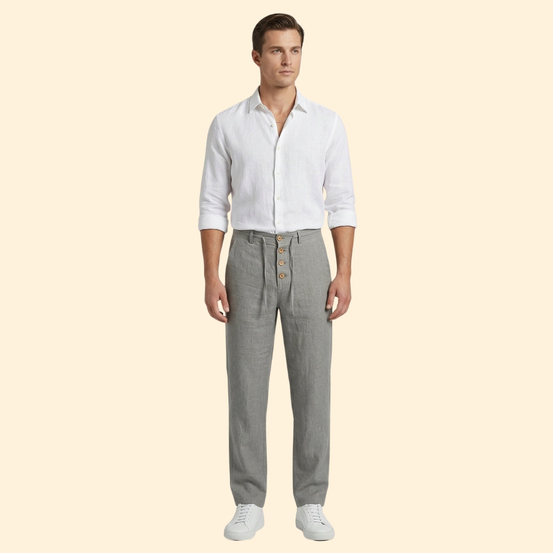 Men’s Straight Leg Pants with Drawstring Waist