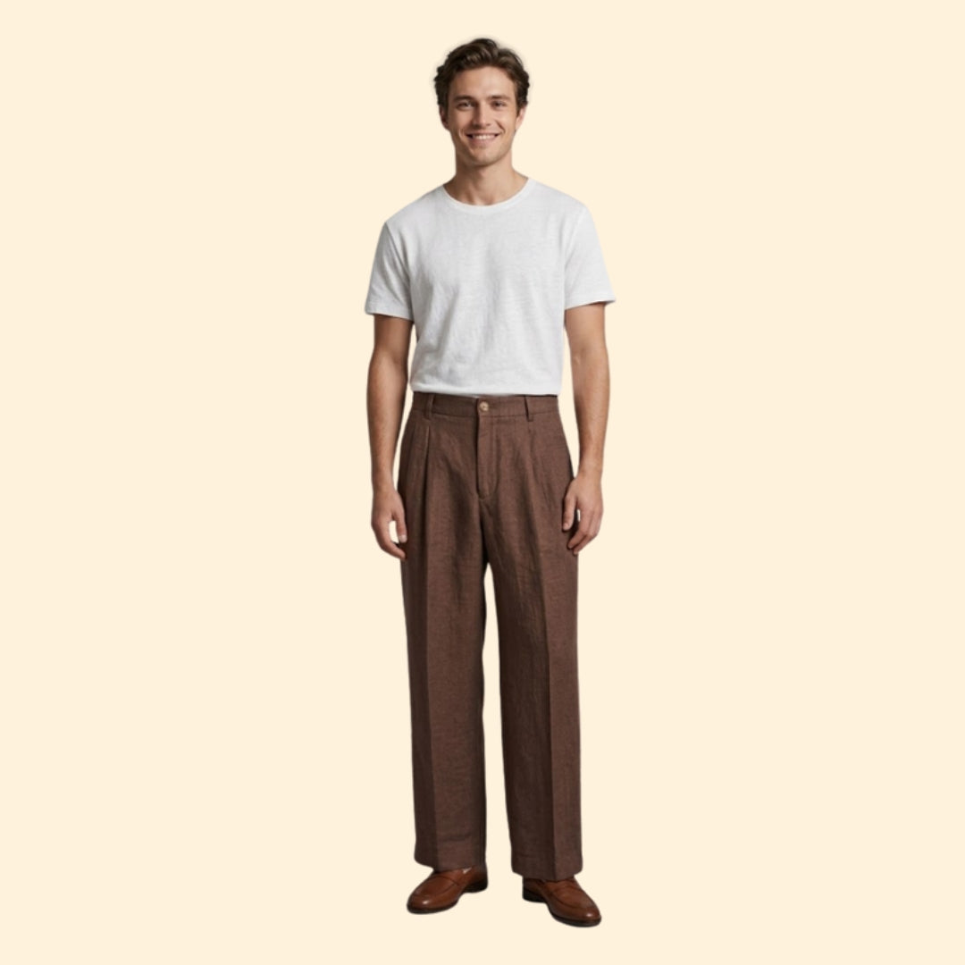 Men’s Straight Pants with Side Pockets