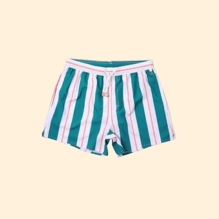 Men’s Striped Swim Shorts with Drawstring