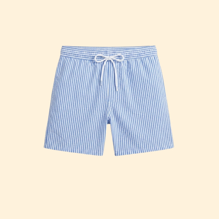 Men’s Striped Swim Shorts with Drawstring