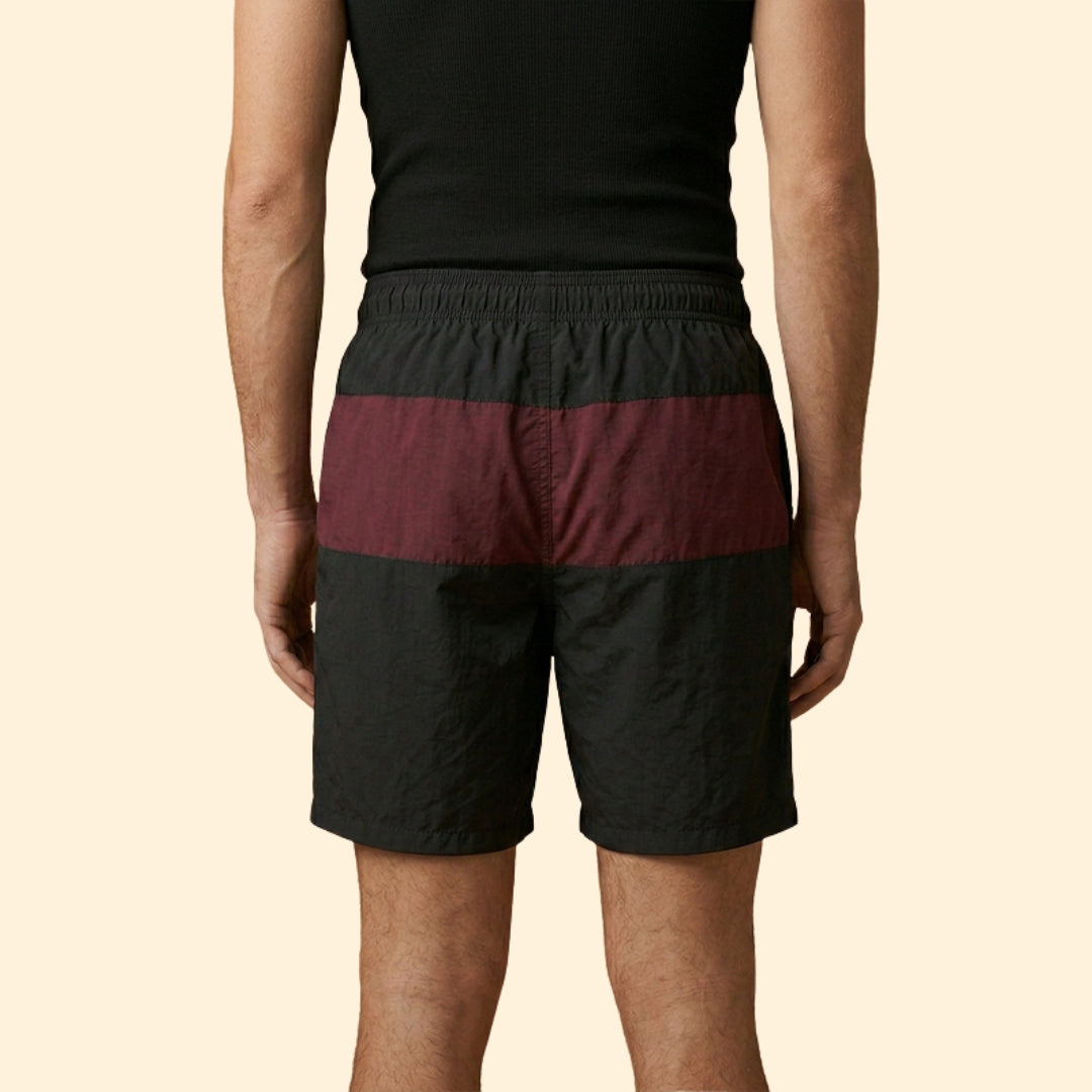 Men’s Striped Swim Shorts with Elastic Waistband
