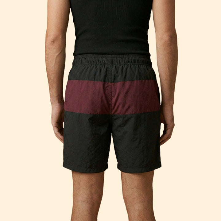Men’s Striped Swim Shorts with Elastic Waistband