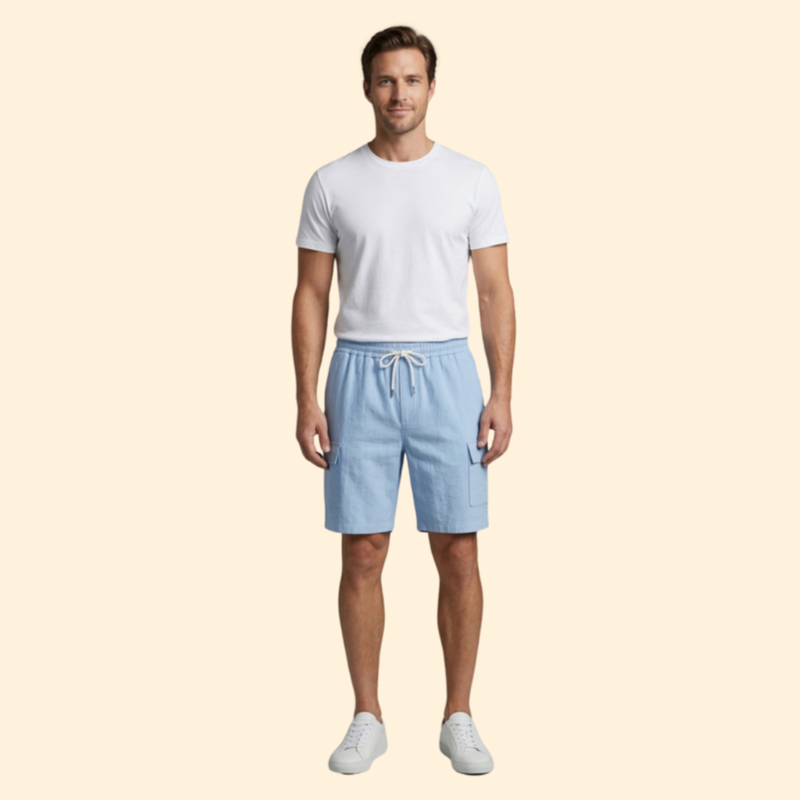 Men’s Cargo Shorts with Drawstring Waist