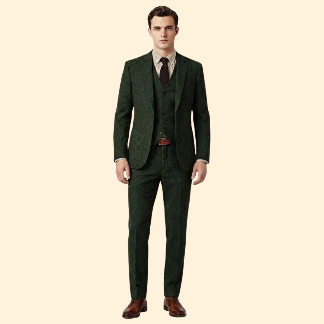 Men’s Three-Piece Suit with Tailored Fit