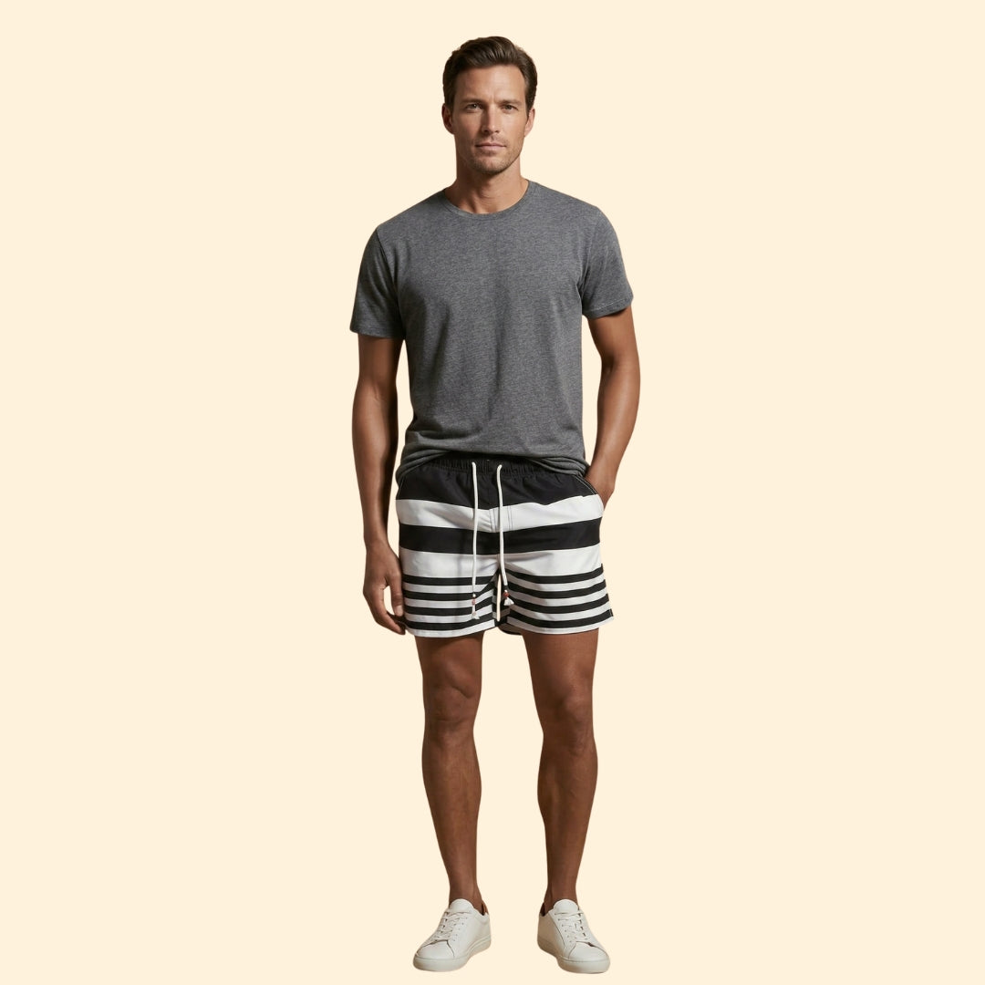 Men’s Swim Shorts with Color-Block Design