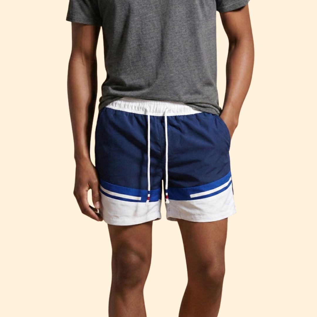 Men’s Swim Shorts with Color-Block Design