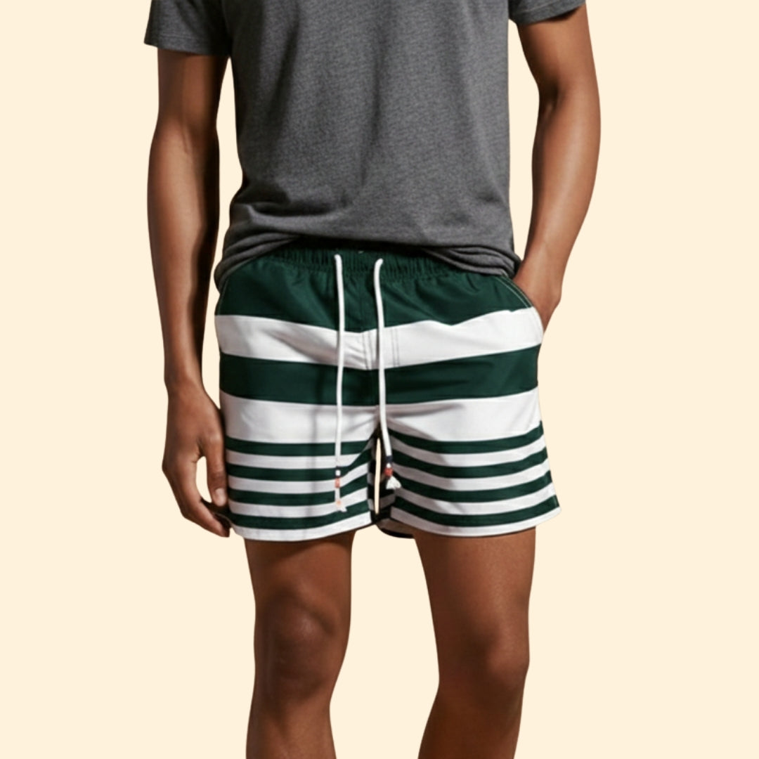 Men’s Swim Shorts with Color-Block Design