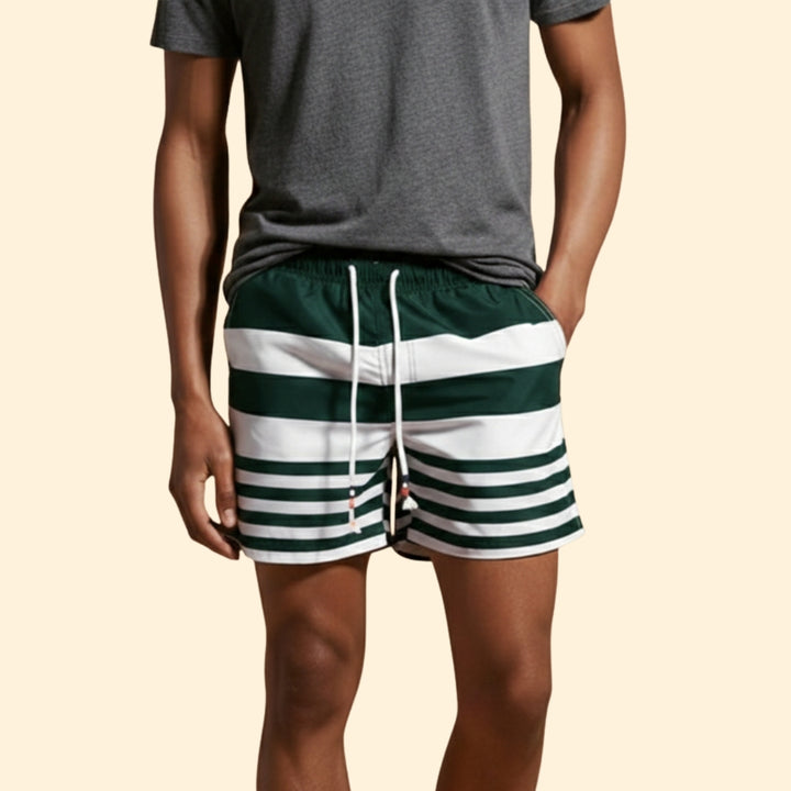 Men’s Swim Shorts with Color-Block Design