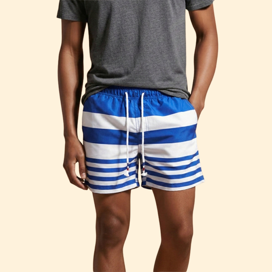 Men’s Swim Shorts with Color-Block Design