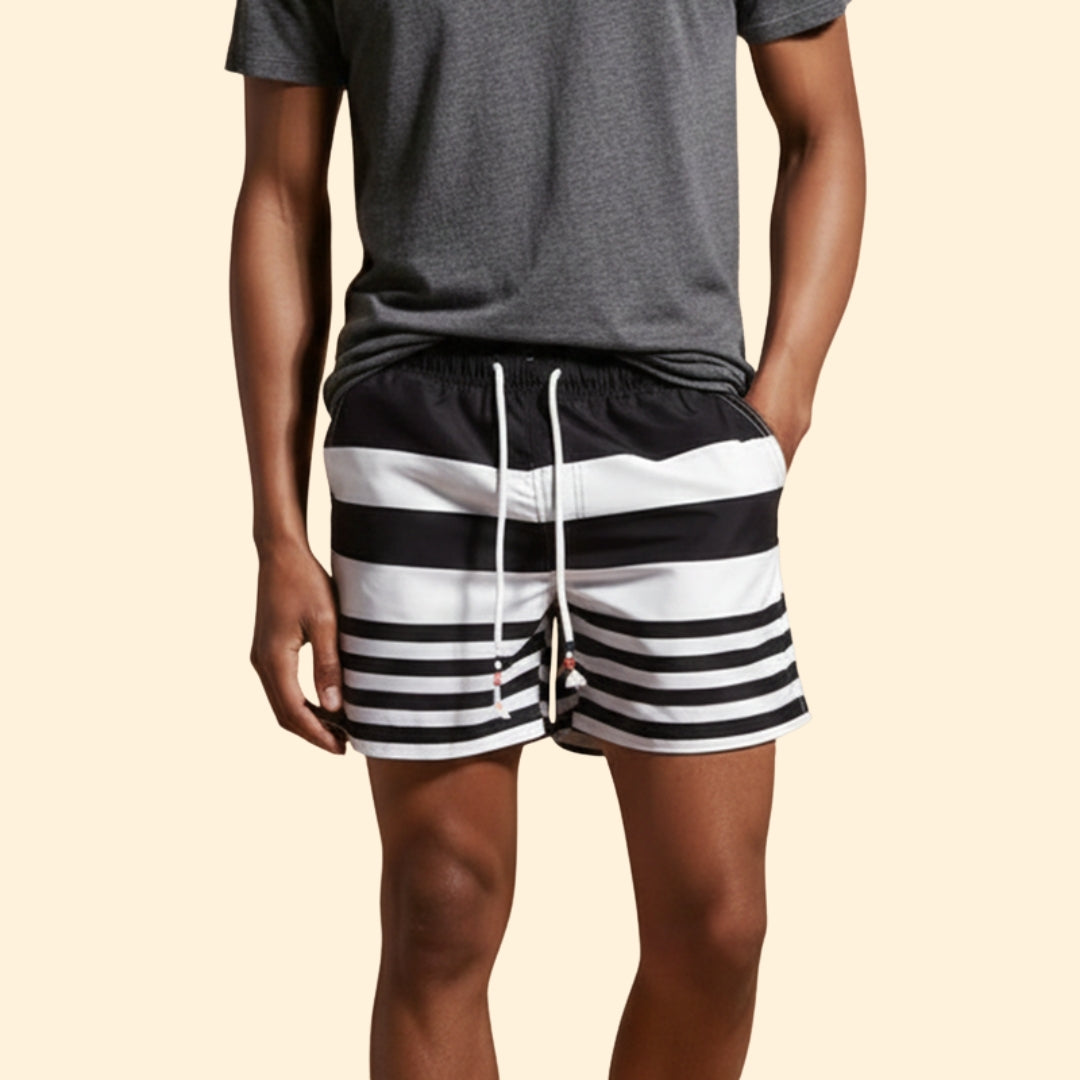 Men’s Swim Shorts with Color-Block Design