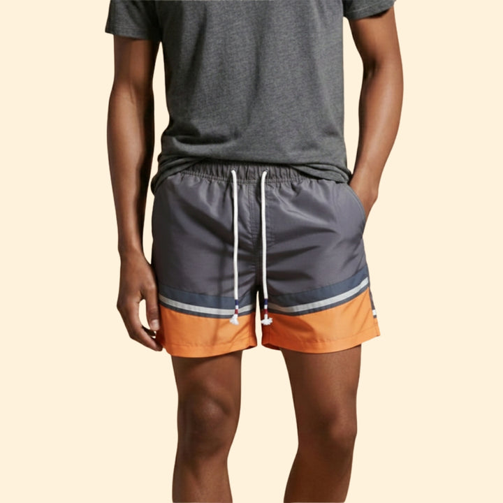 Men’s Swim Shorts with Color-Block Design