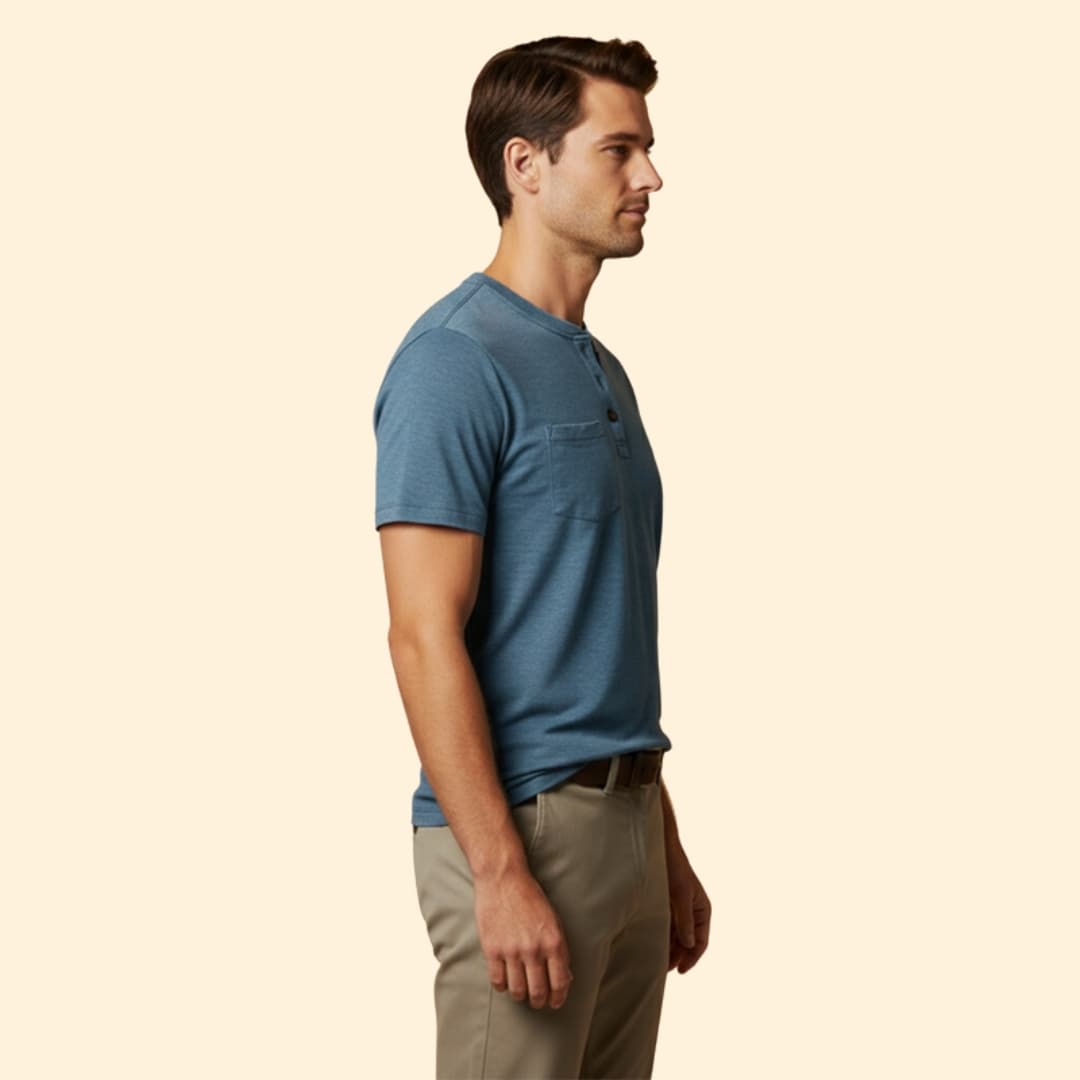 Men's T-shirt with Structured Collar