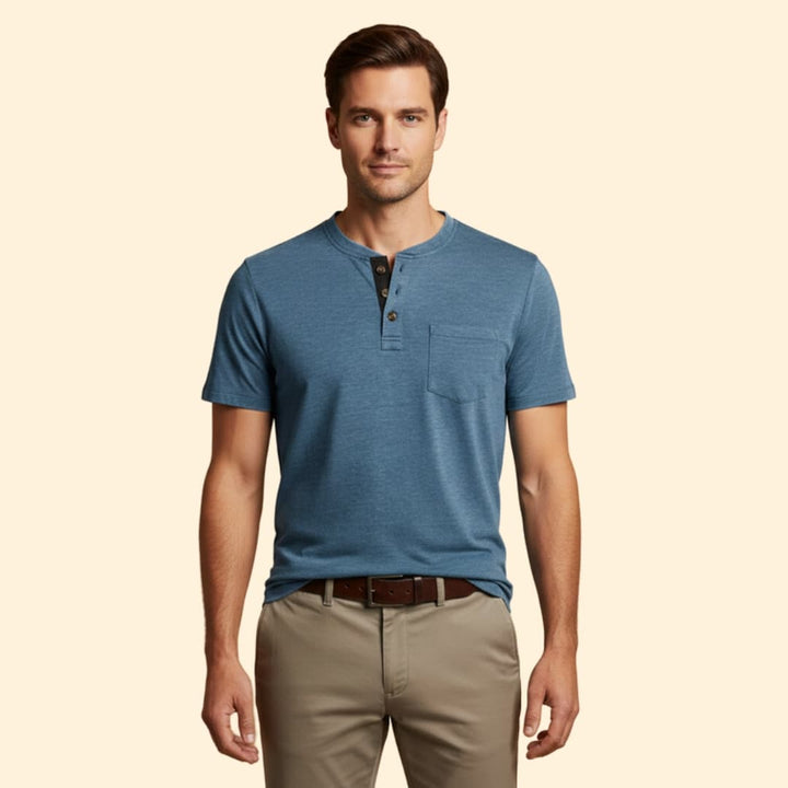 Men's T-shirt with Structured Collar