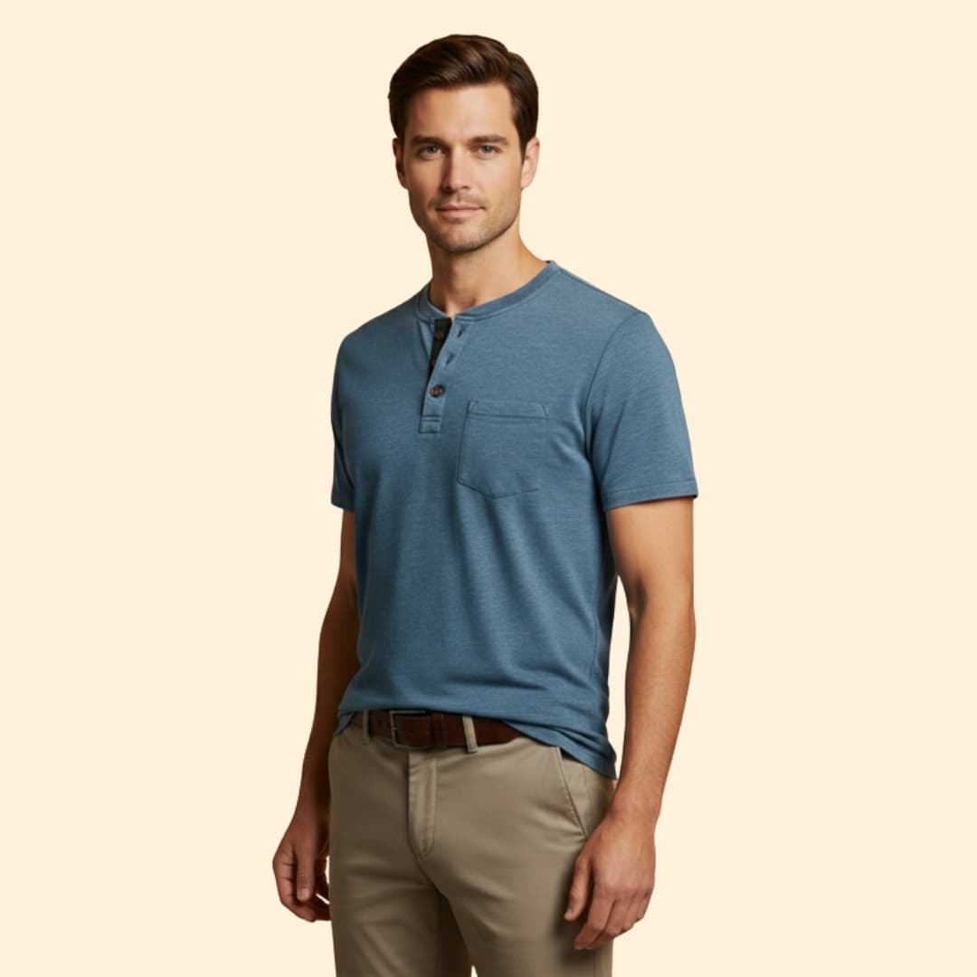 Men's T-shirt with Structured Collar