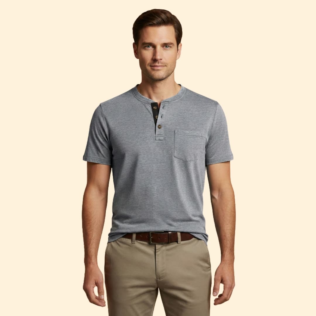 Men's T-shirt with Structured Collar