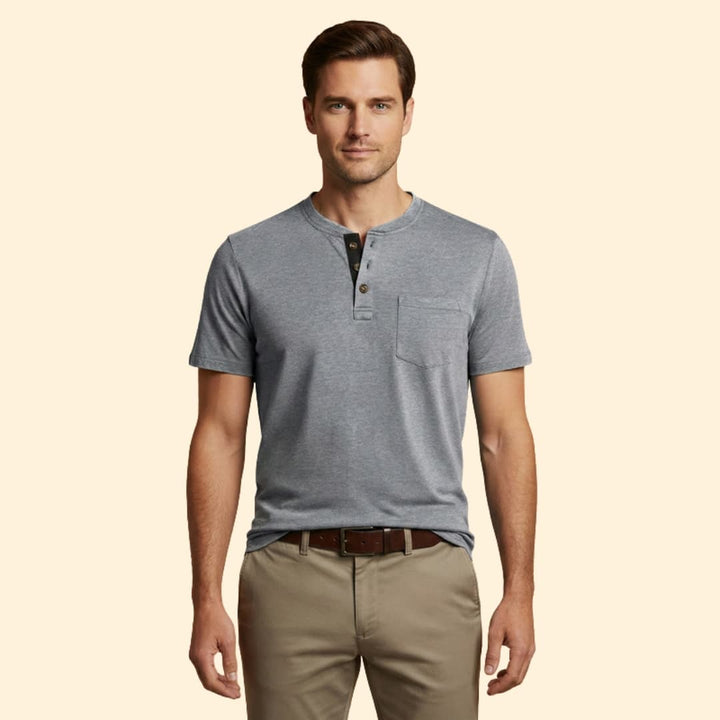 Men's T-shirt with Structured Collar