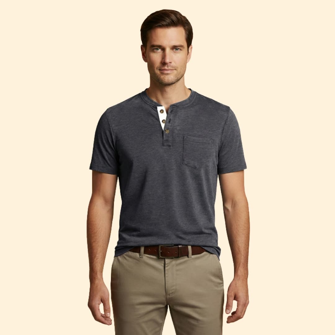 Men's T-shirt with Structured Collar
