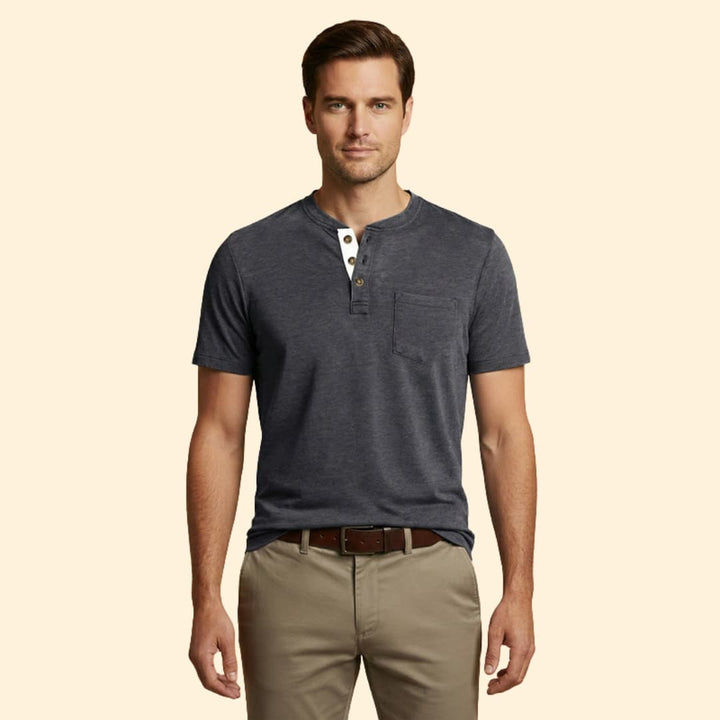 Men's T-shirt with Structured Collar