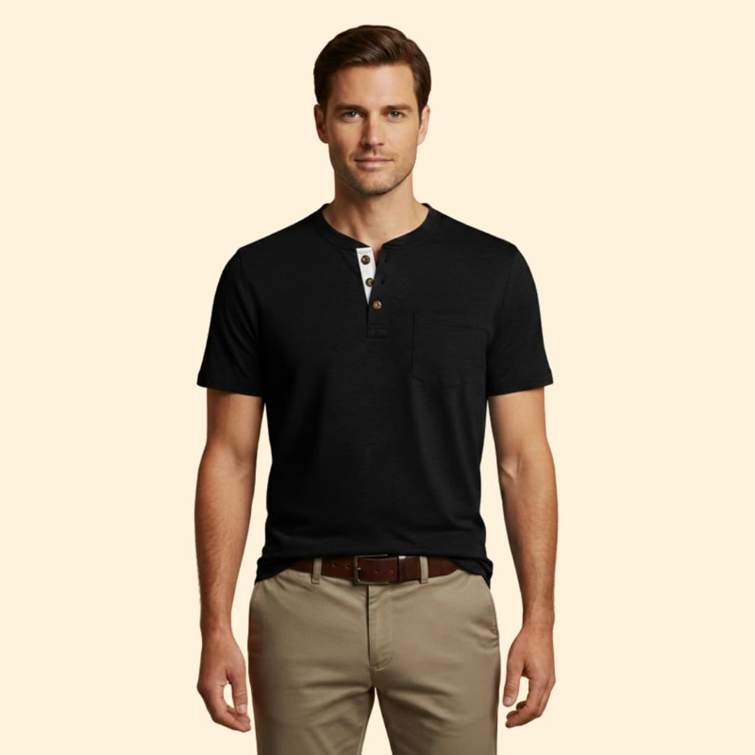 Men's T-shirt with Structured Collar