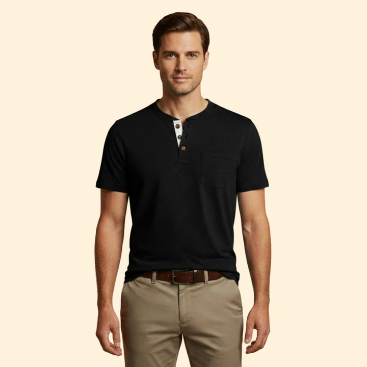 Men's T-shirt with Structured Collar