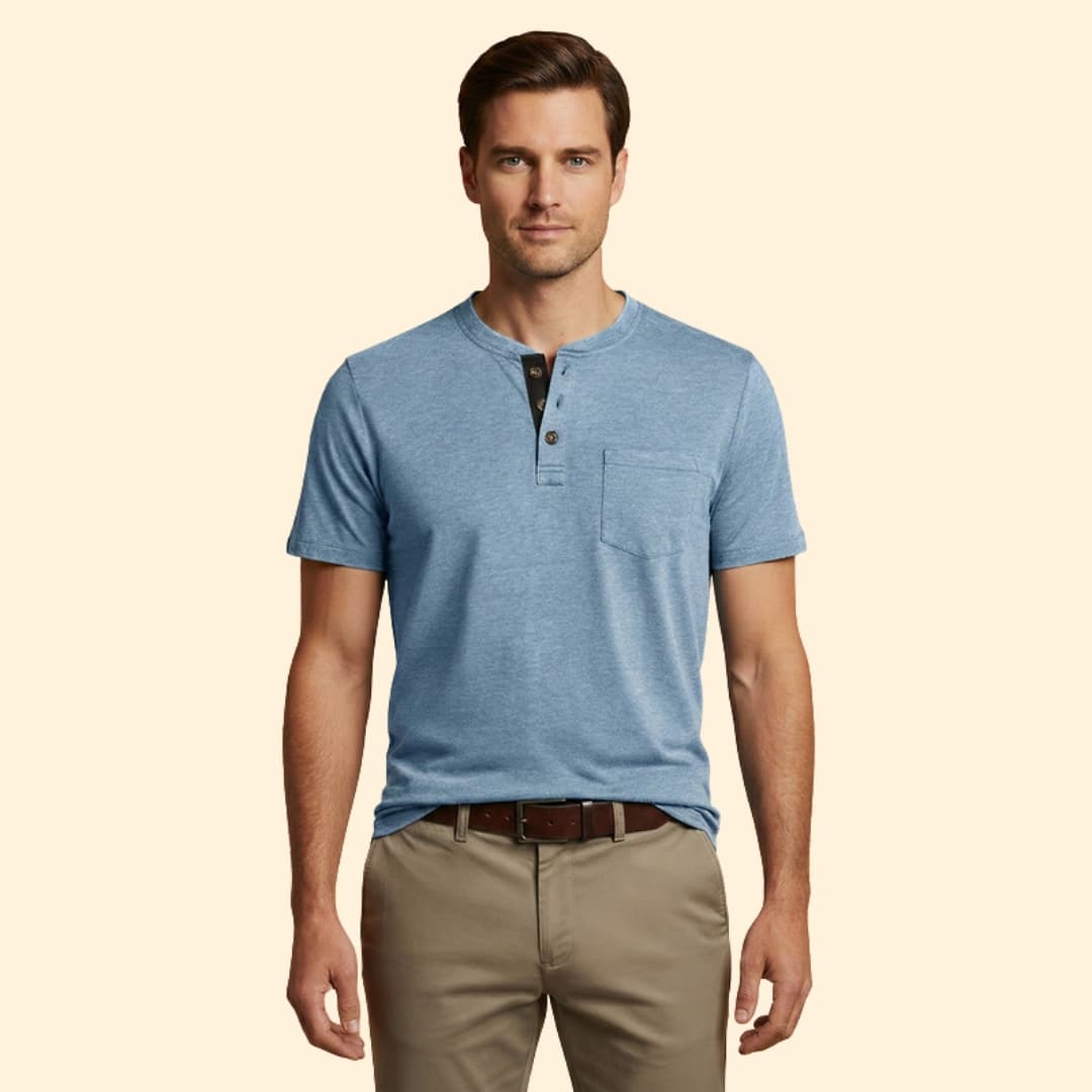 Men's T-shirt with Structured Collar