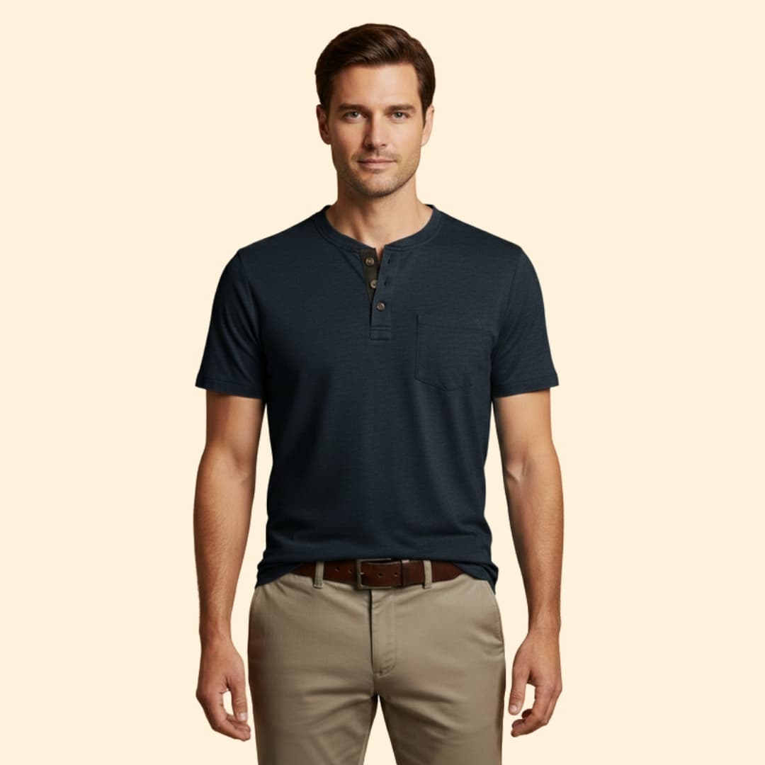 Men's T-shirt with Structured Collar