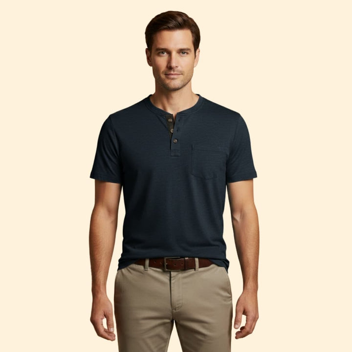 Men's T-shirt with Structured Collar