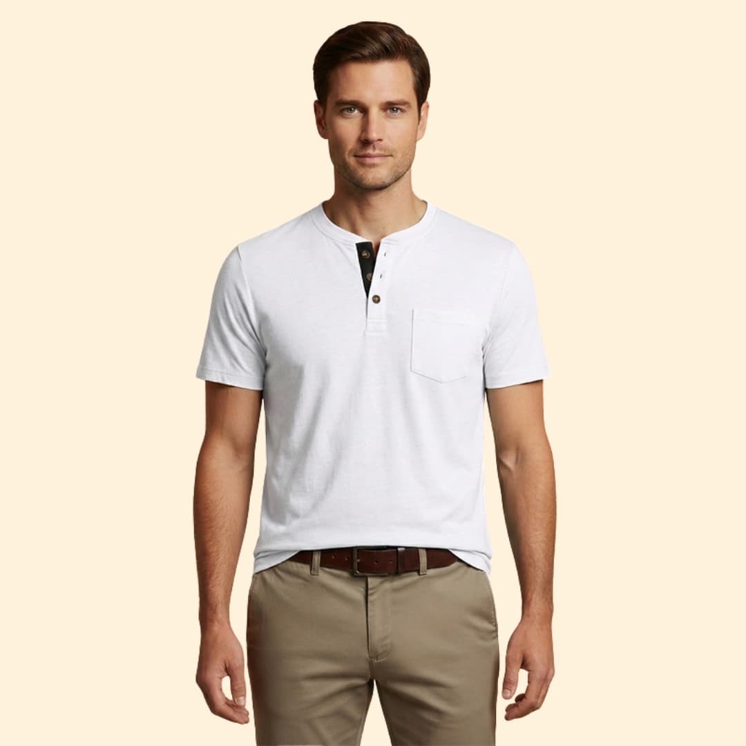 Men's T-shirt with Structured Collar