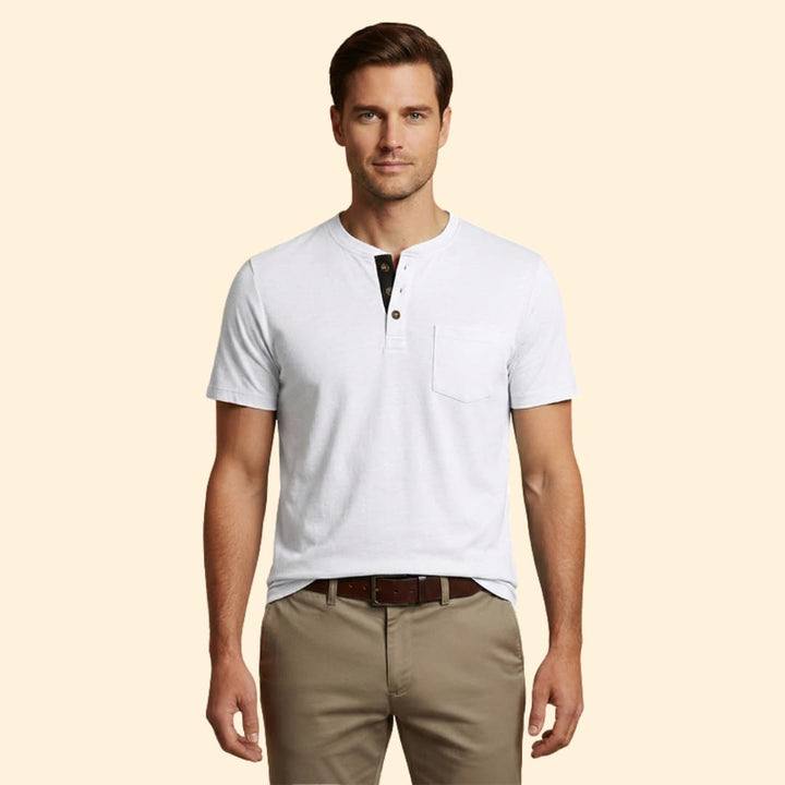 Men's T-shirt with Structured Collar