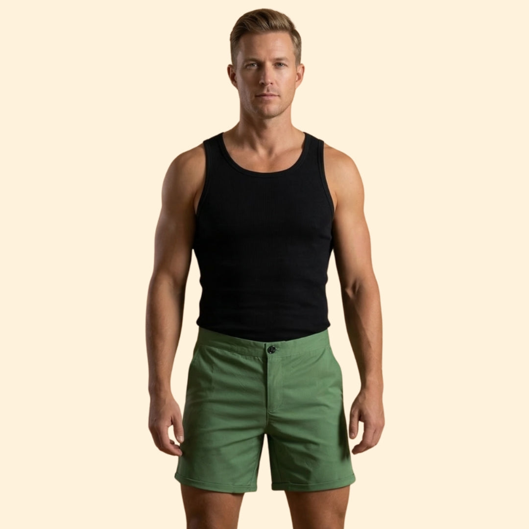 Men’s Tailored Shorts with Button Detail